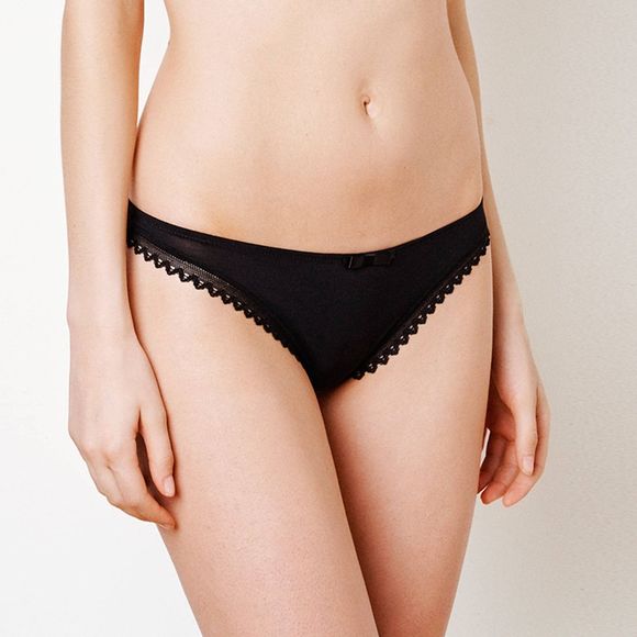 LOU Oxygène Thong NWT Size Small in Black - Picture 1 of 4